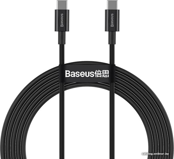 Кабель Baseus CATYS-B01 Superior Series Fast Charging Data Cable Type-C to Type-C PD 100W силиконовый 1m Black для смартфонов и планшетов, функции: передача данных, питание