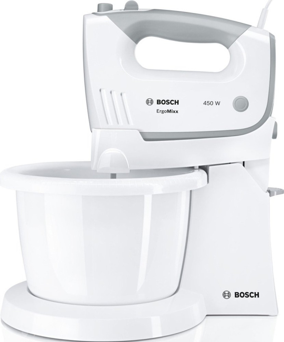 Миксер Bosch MFQ36490 ручной, с вращающейся рабочей чашей, 450 Вт, 5 скоростей, турборежим, импульсный режим