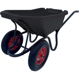 Строительная, двухколесная тачка Variant с ЧЕРНЫМ ПЛАСТИКОВЫМ корытом, 2 колеса 4.80/4.00-8, 120 л. 12120ЧПК