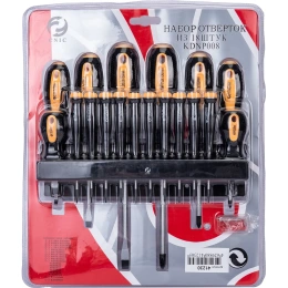Набор отверток CNIC 18шт 4 шл., 4 кр., 10 часовых с магнит. нак., CrV, ре KDNP008 41230