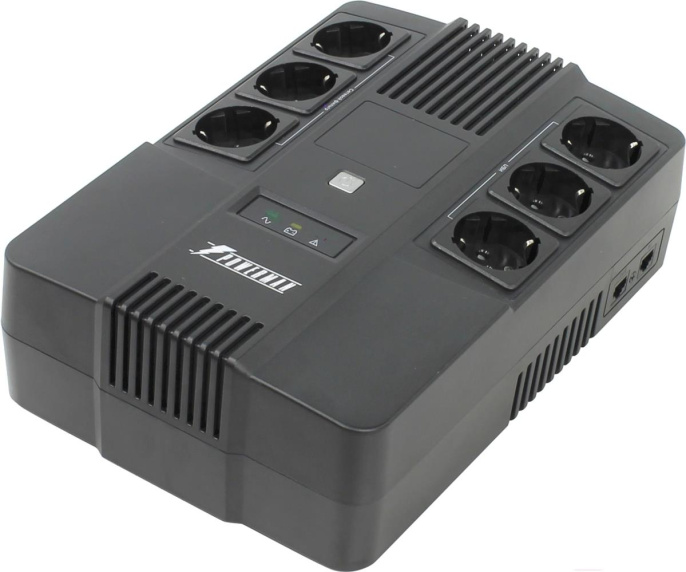 Источник бесперебойного питания PowerMan Brick 600 6117367 12V/7Ah, линейно-интеррактивный, 600ВА, 360Вт, 50Гц ± 10%, 6хShuko