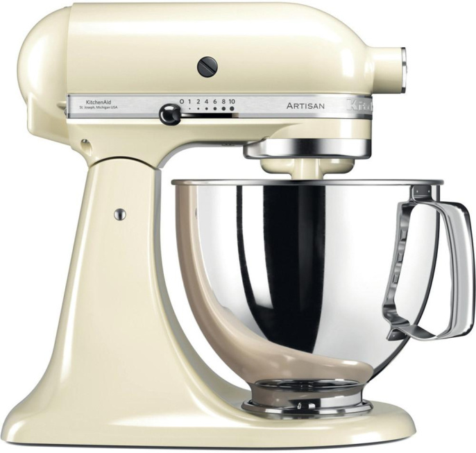 Миксер KitchenAid настольный с откидным блоком Artisan 4.8 л, кремовый 5KSM125EAC