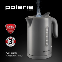 Чайник электрический Polaris PWK 1220C 1.2л. 2200Вт серый корпус: пластик