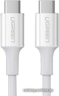 Кабель UGREEN US300-60552, Type C to Type C, 5A, PD 100W Fast Charge, скорость до 480 Мбит/с, не может передавать аудио и видео сигнал, силиконовый