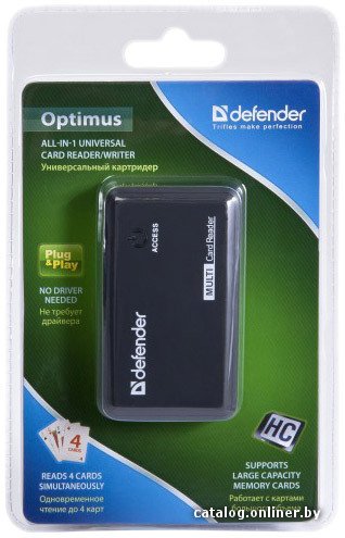 Defender Универсальный картридер Optimus USB 2.0, 5 слотов 83501