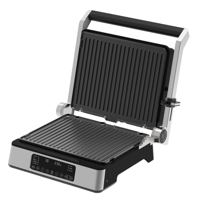 Электрический гриль RAGEX R785, 2000Вт, цвет: 900 серебристый