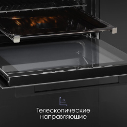 Духовой шкаф электрический ZIGMUND & SHTAIN E 158 B,  72л,  дверца с 3 стеклами,  черный