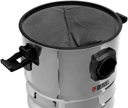 Строительный пылесос Denzel RVC30 1400Вт уборка: сухая/влажная/выдув/сбор воды серебристый (28203)