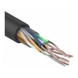 Rexant 01-0045-25 Кабель U/UTP, CAT 5e, PE 4х2х0,50мм, 24AWG, внешний, черный, 25м