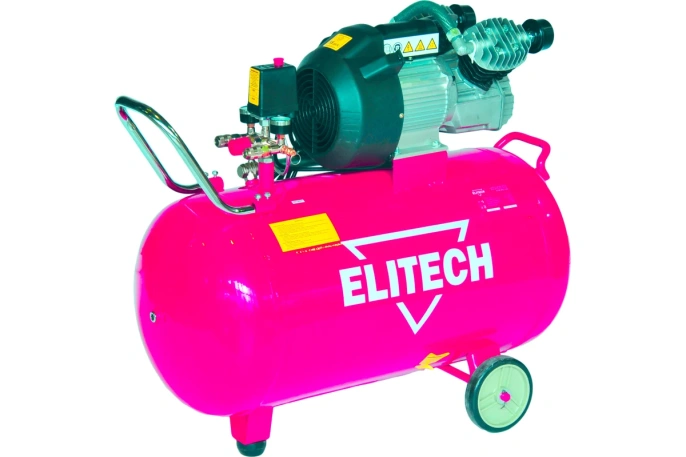 Компрессор поршневой Elitech КПМ 360/100 масляный 360л/мин 100л 2200Вт красный/черный