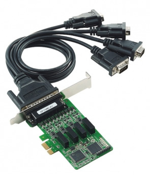Плата MOXA CP-134EL-A-I-DB9M, PCIe, 4 порта RS-422/485, Low Profile, кабель в комплекте