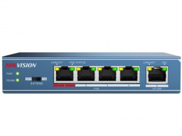 Коммутатор Hikvision DS-3E0105P-E B 4x100Мбит/с 4PoE 58W неуправляемый DS-3E0105P-E B