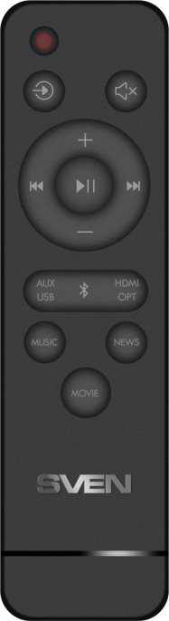 Саундбар Sven SB-2035 SV-022419 40 Вт, Bluetooth, режим вопроизведения: стерео, диапазон частот: 80-20000 Гц, размер динамиков: 78x40 мм, разъемы: AUX, HDMI, SPDIF Optical , пульт ДУ