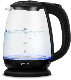 Чайник электрический Vitek VT-7074, 1.7л, стекло/пластик