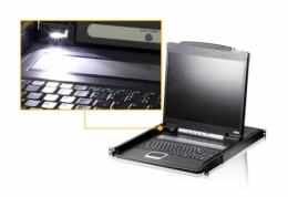 KVM консоль ATEN 19" Single Rail LCD Console PS/2-USB, VGA CL1000N-ATA-RG