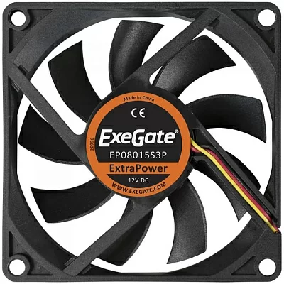 Вентилятор ExeGate EX283374RUS EP08015S3P (3пин 80x80x15мм)