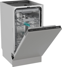 Встраиваемая посудомоечная машина Gorenje GV563C10,  узкая, ширина 44.8см, полновстраиваемая, загрузка 10 комплектов, нержавеющая сталь