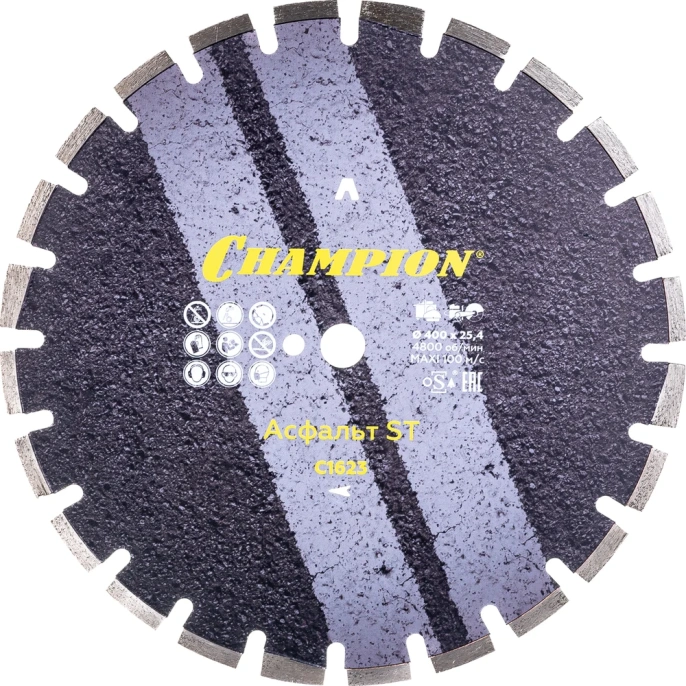 Диск алмазный 400х25,4х10 мм CHAMPION ST Асфальт Asphafight C1623