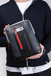 Сумка мужская Piquadro Urban CA1816UB00/GRN серая/черная натур.кожа