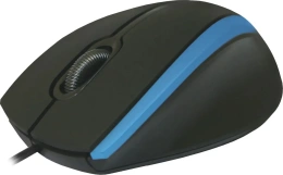 Мышь Defender MM-340 полноразмерная мышь, проводная USB Type-A, сенсор оптический 1000 dpi, 3 кнопки, колесо с нажатием, цвет черный/синий 52344