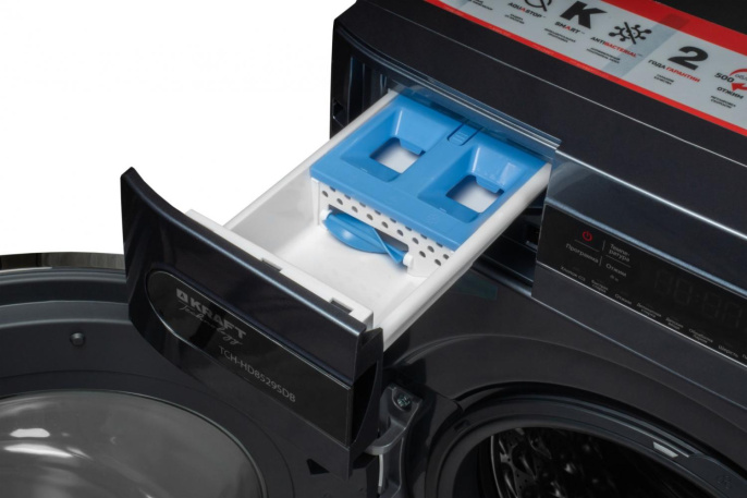 Стиральная машина KRAFT TCH-HD8529SDB, с фронтальной загрузкой, 8кг, 1400об/мин, с паром, инверторная