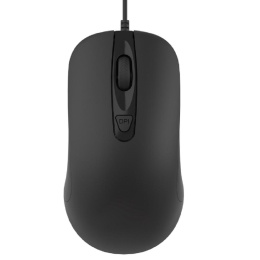 CBR CM 110 Black USB, Мышь офисн., оптич., 800/1200/1600/2400 dpi, 4 кн., 1.8 м, резиновое колесо прокрутки