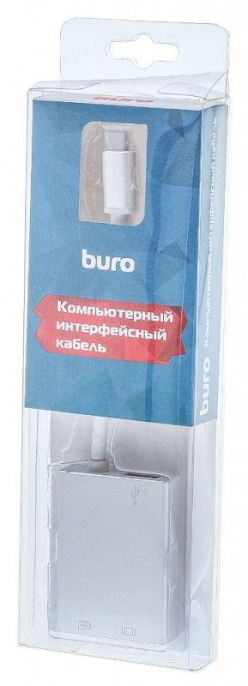 Адаптер Buro USB Type-C (m) -  miniDisplayPort (f),  0.1м,  серебристый [bhp]
