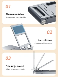 Док-станция для телефона/планшета USB CABLETIME CB04G (CT-HUBC6-AG) 8-в-1, USB-хаб со складной подставкой, с 4K HDMI, SD/TF, 100W Power Delivery