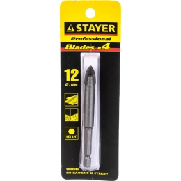 Сверло Stayer 2985-12_z01,  по кафелю/керамограниту/стеклу,  12мм,  шестигранный (1/4HEX - С),  1шт