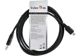 Кабель USB 2.0 A-- mini-B 5P 1,8м чёрный Telecom TC6911BK-1.8M