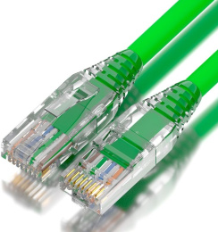 GCR Патч-корд 0.5m LSZH UTP кат.5e, зеленый, коннектор ABS, 24 AWG, ethernet high speed 1 Гбит/с, RJ45, T568B, GCR-52620