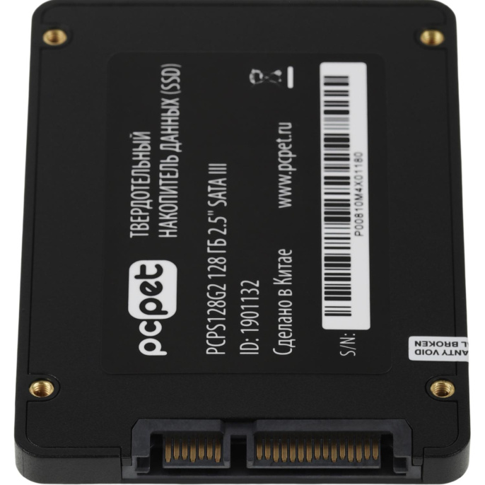 SSD накопитель PC PET PCPS128G2 128ГБ, 2.5", SATA III,  SATA,  oem