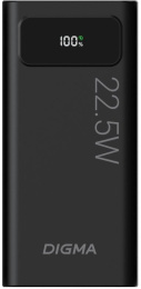 Внешний аккумулятор (Power Bank) Digma DGPF20A,  20000мAч,  черный [dgpf20a22pbk]