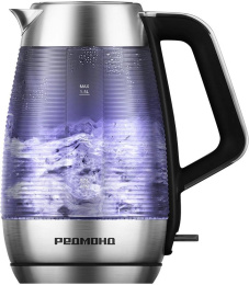 Чайник электрический Редмонд KG253 1.5л. 2200Вт хром корпус: стекло/металл/пластик