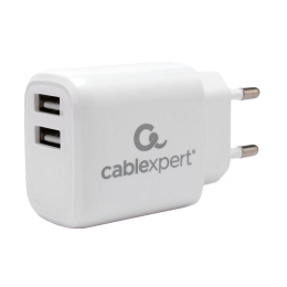 Cablexpert Зарядное устройство 10.5Вт, 2.1А, 2xUSB, белый, пакет MP3A-PC-58