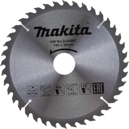 Диск пильный по дереву (190х30 мм; 40 зубьев) Makita D-64967