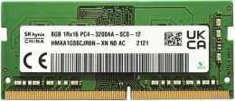 Оперативная память Hynix 8ГБ DDR4 SODIMM 3200МГц HMAA1GS6CJR6N-XN 8 ГБ, 1 модуль DDR4 SO-DIMM, частота 3200 МГц, CL 22T, напряжение 1.2 В