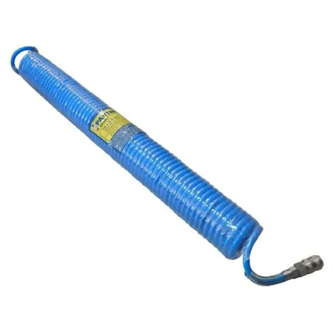 Шланг витой полиуретановый 6.5х10 мм, 5 м с быстроразъемными наконечниками, 15 бар Partner PA-1065-5M 15046