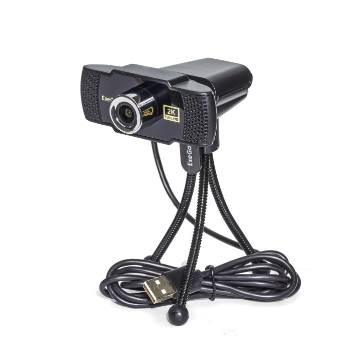 Веб-камера ExeGate BusinessPro C922 2K T-Tripod 4Мп, 2560x1440, 30fps, ручной фокус, штатив Tripod Tele Ball в комплекте, 4-линзовый объектив стекло , микрофон с шумоподавлением, универсальное крепление, USB, кабель 1,5 м, Windows® 7/8/10/11, EX294581RUS