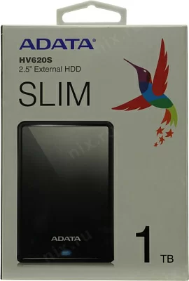 Внешний накопитель HDD 2.5" USB3.1 A-DATA 1Tb HV620 Slim (AHV620S-1TU31-CBK) Черный