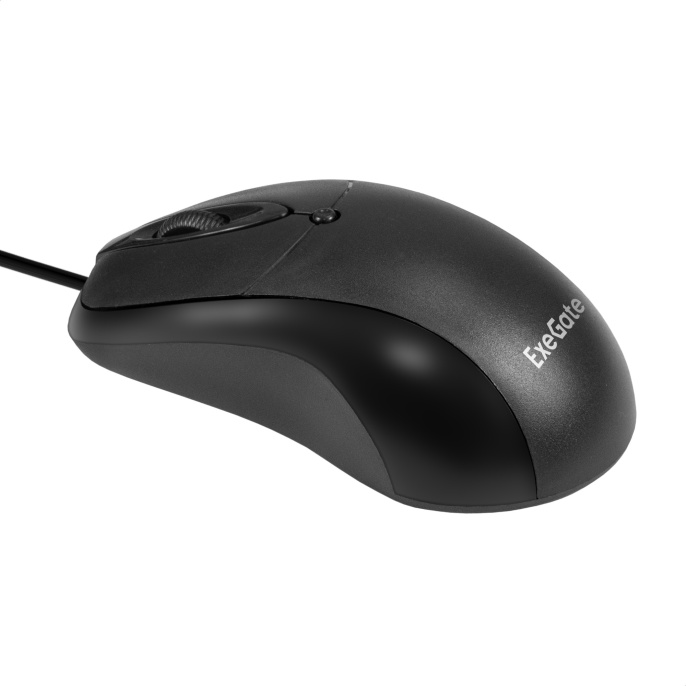 Мышь ExeGate Professional Standard B100L (USB, оптическая, 1000dpi, 3D, 3 кнопки и колесо прокрутки, длина кабеля 2м, черная, Color Box) EX298196RUS