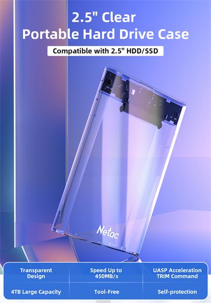 Бокс для накопителей 2.5" Netac WH11 NT07WH11-30CC 2.5 SATA to USB3.0 + USB3.0 C to C cable