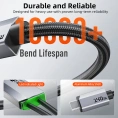 Кабель CABLETIME CU14J (CT-2CM140-AG) 1.5м USB-C на два USB-C 140 Вт черный плетеный