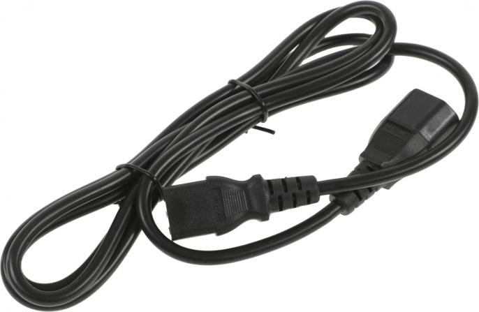 Шнур питания Hyperline PWC-IEC13-IEC14-1.8-BK C13-С14 проводник.:3x0.75мм2 1.8м 250В 10А упак.:1шт черный