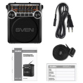 Радиоприемник SVEN SRP-355, черный мощность 3 Вт RMS , FM/AM/SW, USB, SD/microSD, фонарь, встроенный аккумулятор