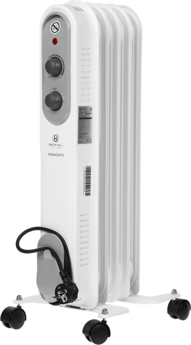 Масляный радиатор Royal Clima Piemonte ROR-P5-1000M, с терморегулятором, 1000Вт, 4 секций, 3 режима, белый
