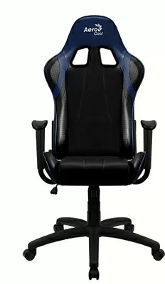 Кресло игровое Aerocool AС100 AIR черный/синий сиденье черный/синий ПВХ/полиуретан крестов.