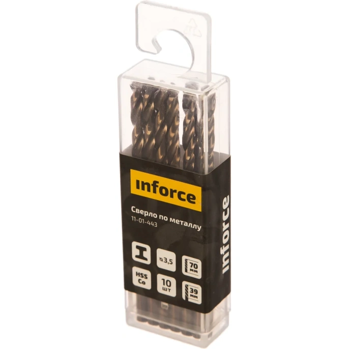 Сверло по металлу HSS-CO (10 шт/уп; 3.5x70x39 мм) Inforce 11-01-443