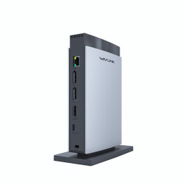 Док-станция Docking Station WAVLINK USB-C PD3.1 Triple Display/140W PowerDelivery/2xUSB3.0/1xUSB C/2xDP 1.4/1xHDMI 2.1/1xGigabit LAN/1xAudio In/Out/1xSD/Micro SD CardReader/no AC-Adapter included