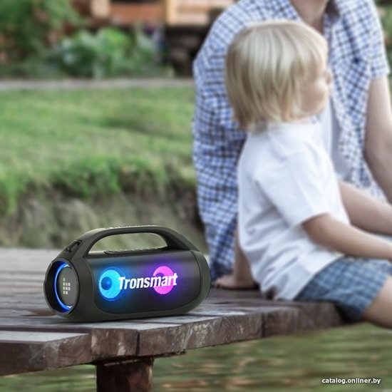 Портативная колонка Tronsmart Bang SE 40W стереозвук, IPX6, Bluetooth 5.3, ультрапортативная с ручкой и съемным ремешком, 3 режима освещения, 60 Гц – 20 кГц, 24 часа